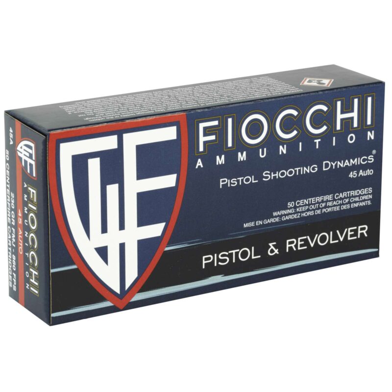 FIOCCHI 45 AUTO 230GR FMJ 50RD BX 500RD CASE