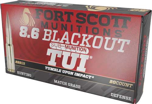 FORT SCOTT 8.6 BLACK OUT 285 GR SUB SONIC 20RD BOX 10 BOXES PER CASE