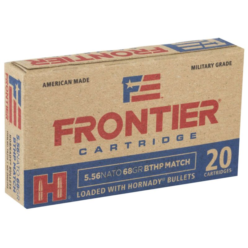 HORNADY FRONTIER 5.56 68GR BTHP MATCH 20RD BX 500RD CASE