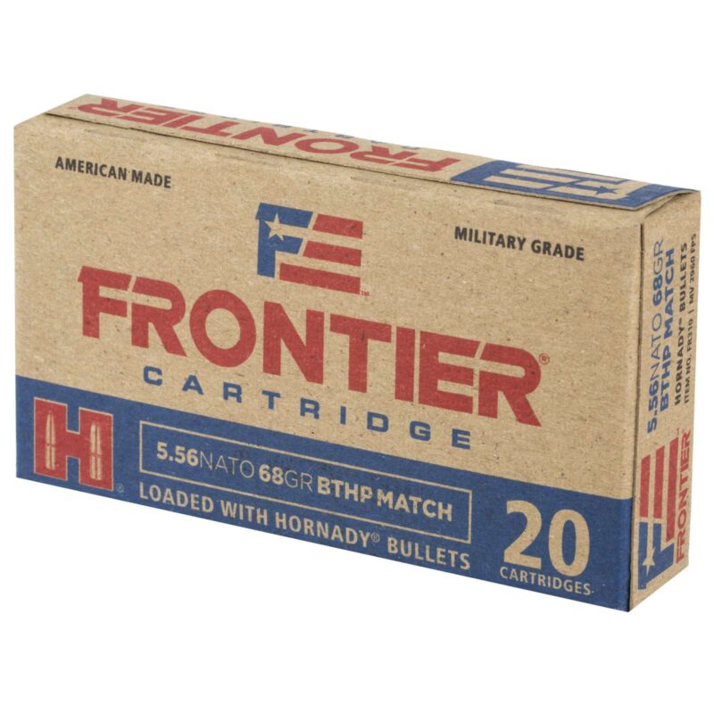 HORNADY FRONTIER 5.56 68GR BTHP MATCH 20RD BX 500RD CASE - Image 2