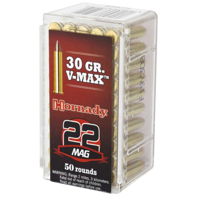 HORNADY VARMINT EXPRESS 22WMR 30GR V-MAX 50RD BX 2000RD CASE - Image 2