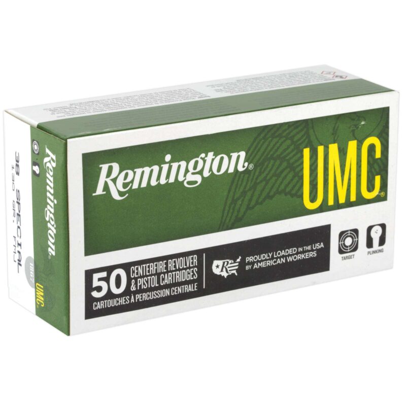 REMINGTON 38 SPL 130GR FMJ UMC 50 RND PK 50 RD/BX 10 BX/CS