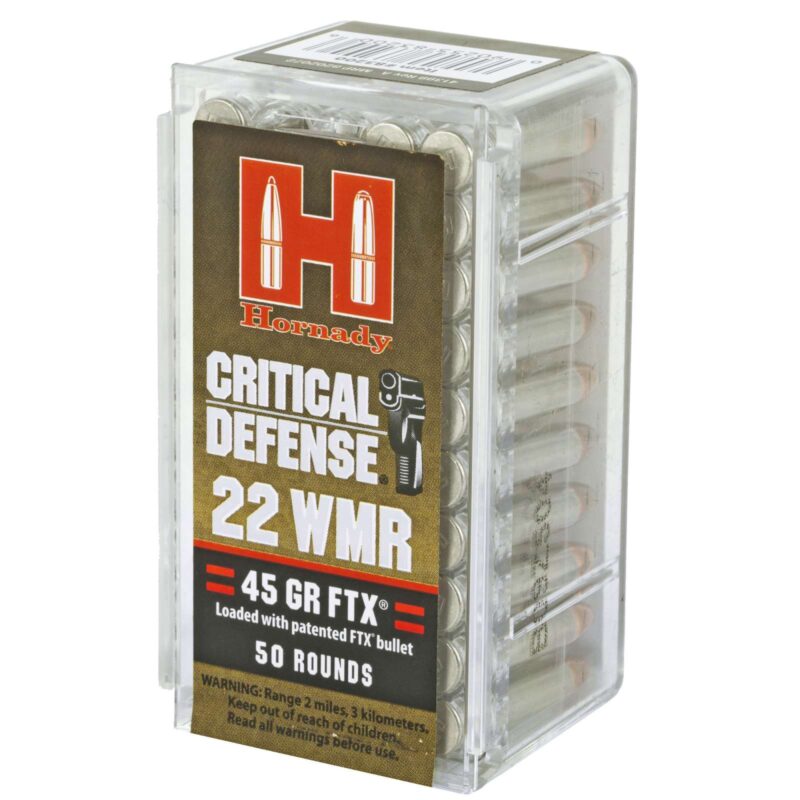 HORNADY CRITICAL DEFENSE 22WMR 45GR FTX 50RD BX 2000RD CASE - Image 2