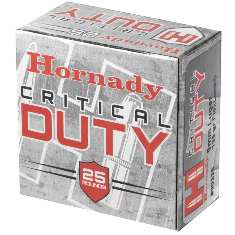 HORNADY CRITICAL DUTY 9MM 135GR FTX 25RD BX 250RD CASE - Image 2