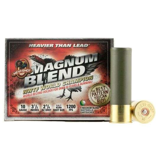 HEVI-SHOT MAGNUM BLEND 10GA 3-1/2IN 2-3/8OZ #5 #6 #7  5 RD/BX 10 BX/CS