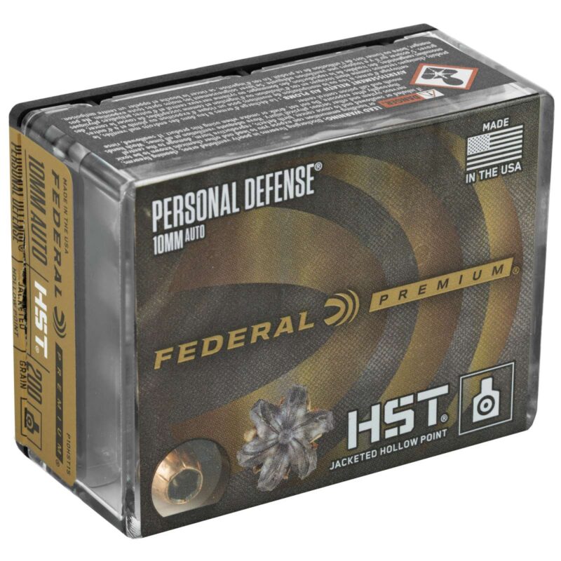 FEDERAL 10MM AUTO 200GR HST JHP PERSONAL DEFENSE 20 RD/BX 10 BX/CS