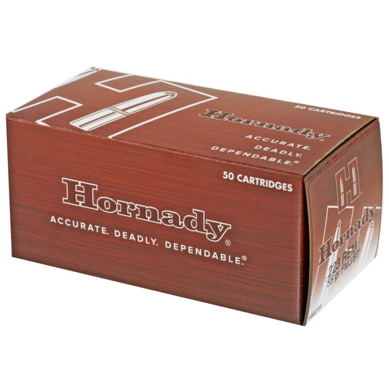 HORNADY CUSTOM 223 REM 55GR FMJ 50RD BX 500RD CASE - Image 2