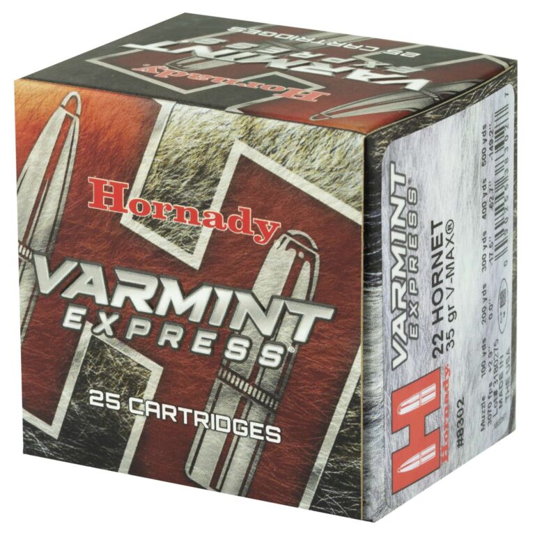 HORNADY VARMINT EXPRESS 22HORNET 35GR V-MAX 25RD BX 250RD CASE - Image 2
