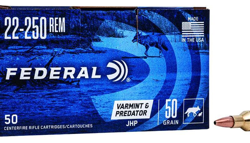 FEDERAL 22250 REM 50GR JHP 50 CT AE VARMINT 50 RD/BX 5 BX/CS