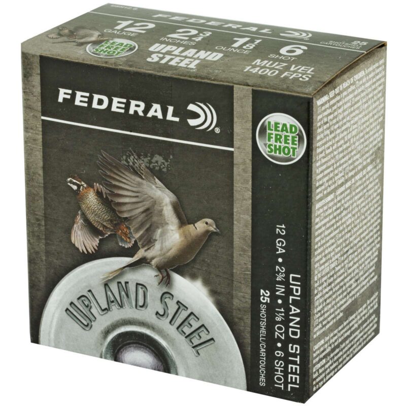 FEDERAL 12GA 2-3/4" 1 1/8 OZ 6 UPLAND STEEL 25 RD/BX 10 BX/CS - Image 2