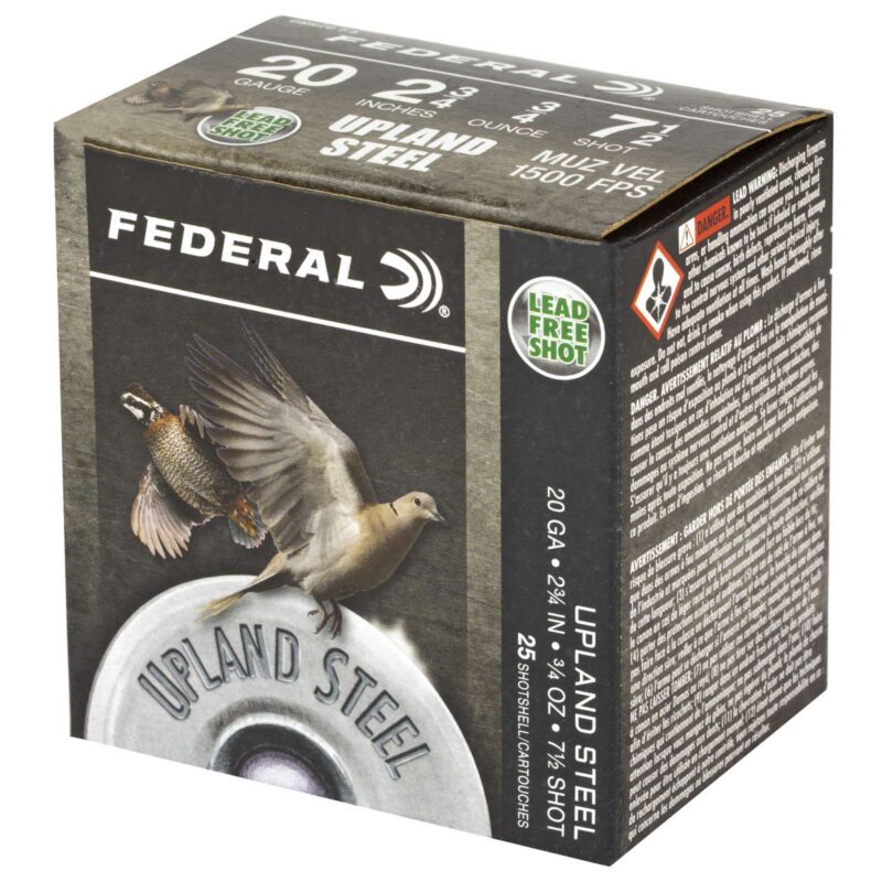 FEDERAL 20GA 2-3/4" 7/8OZ 7.5 UPLAND STEEL 25 RD/BX 10 BX/CS - Image 2