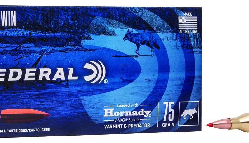 FEDERAL 243 WIN 75GR HORNADY V-MAX 20 RD/BX 10 BX/CS