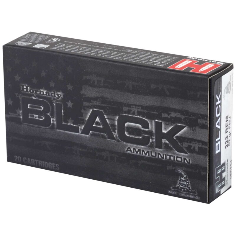 HORNADY BLACK 223REM 62GR FMJ 20RD BX 200RD CASE - Image 2