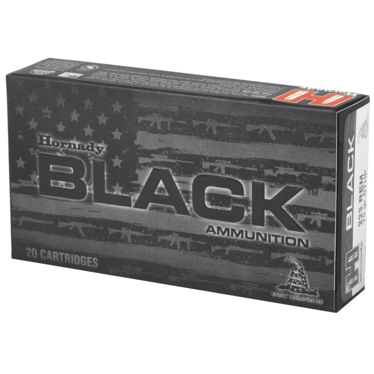 HORNADY BLACK 223 REM 75 GR FMJ 20RD BX 200RD CASE - Image 2