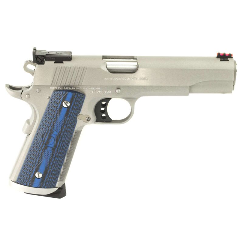COLT 1911 GOLD CUP TROPHY 45ACP STS BLUE GRIPS 5" 8+1