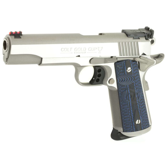 COLT 1911 GOLD CUP TROPHY 45ACP STS BLUE GRIPS 5" 8+1 - Image 2