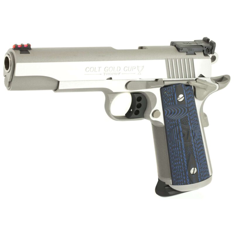 COLT 1911 GOLD CUP TROPHY 45ACP STS BLUE GRIPS 5" 8+1 - Image 2
