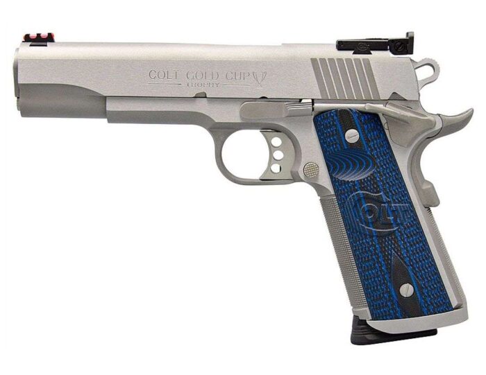 COLT 1911 GOLD CUP TROPHY 45ACP STS BLUE GRIPS 5" 8+1 - Image 3
