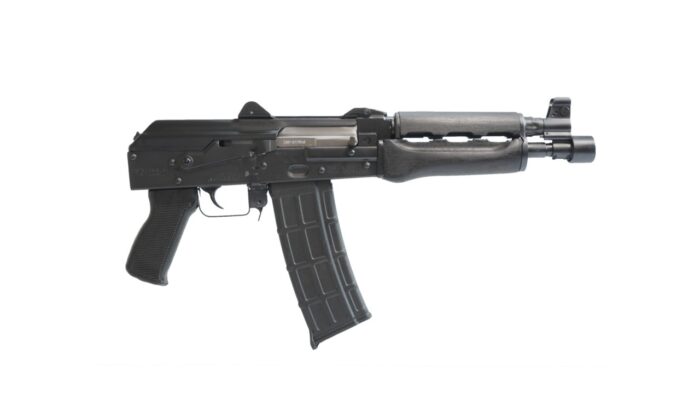 ZASTAVA USA ZPAP85 AK PISTOL 5.56 DARK WOOD, TOP RAIL, SBA3 1-30RD MAGAZINE
