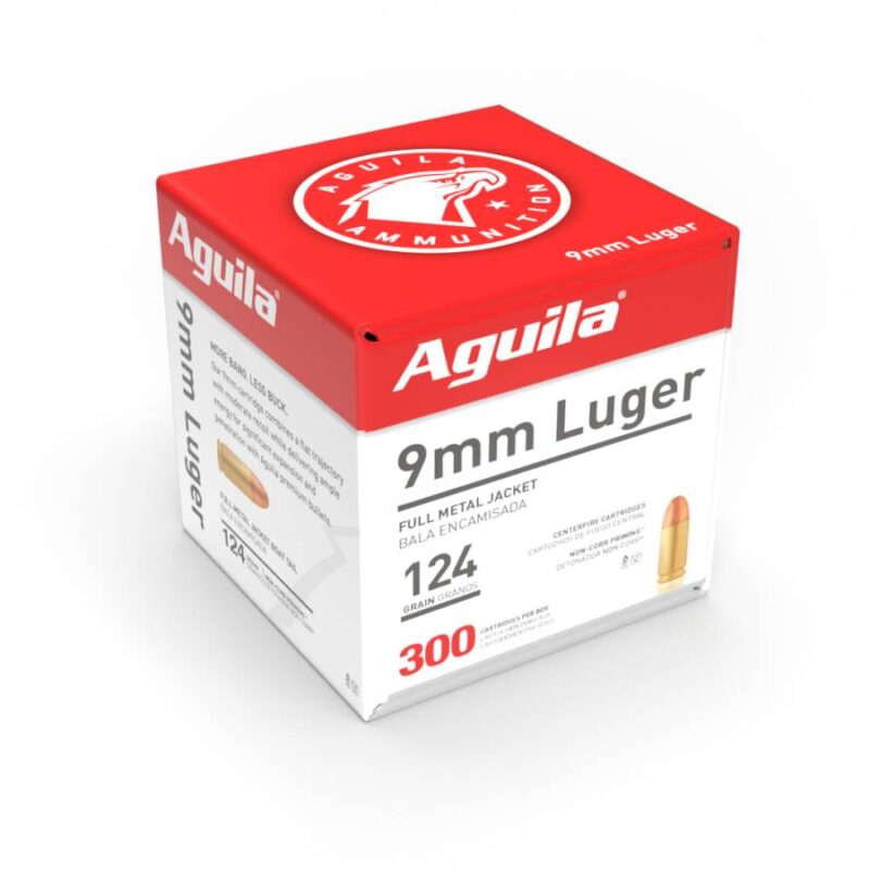 AGUILA 9MM FMJ 124GR BULK PK 300RD 4 PER CS