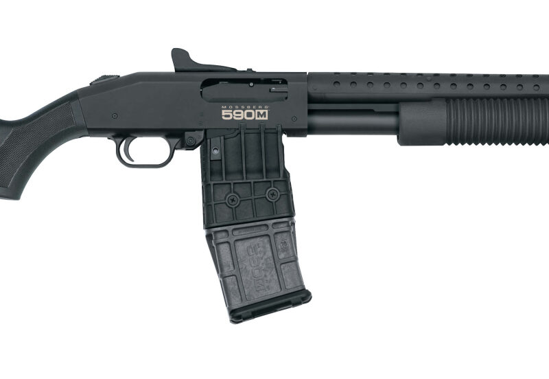 MOSSBERG 590M MAG FED 12GA SHTGN 10+1 18.5" W/ HEAT SHIELD