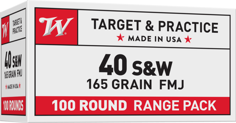 WINCHESTER USA 40SW 165GR FMJ VALUE 100RD BOX 500RD CASE
