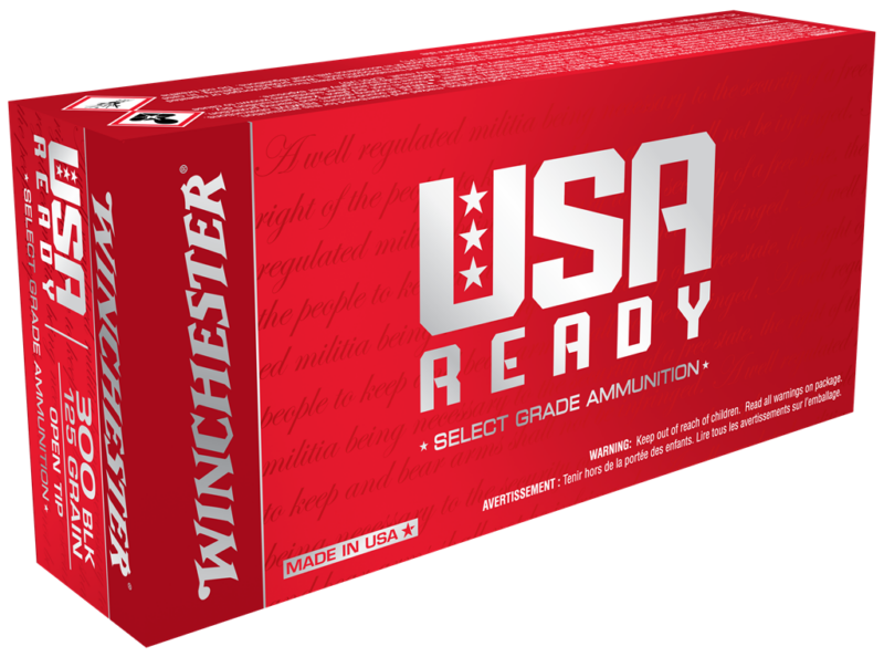 WINCHESTER USA READY 300BLK 125GR OPEN TIP 20RD BX 200RD CASE