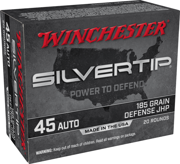 WINCHESTER SILVERTIP 45ACP 185GR HP 20RD BX 200RD CASE