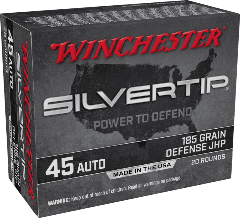 WINCHESTER SILVERTIP 45ACP 185GR HP 20RD BX 200RD CASE