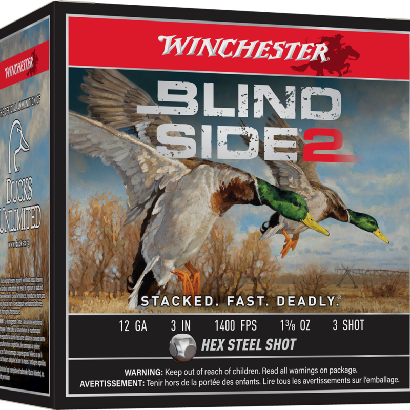WINCHESTER BLIND SIDE 2 12G 3" #3 1-3/8OZ HV HEX 25RD BX