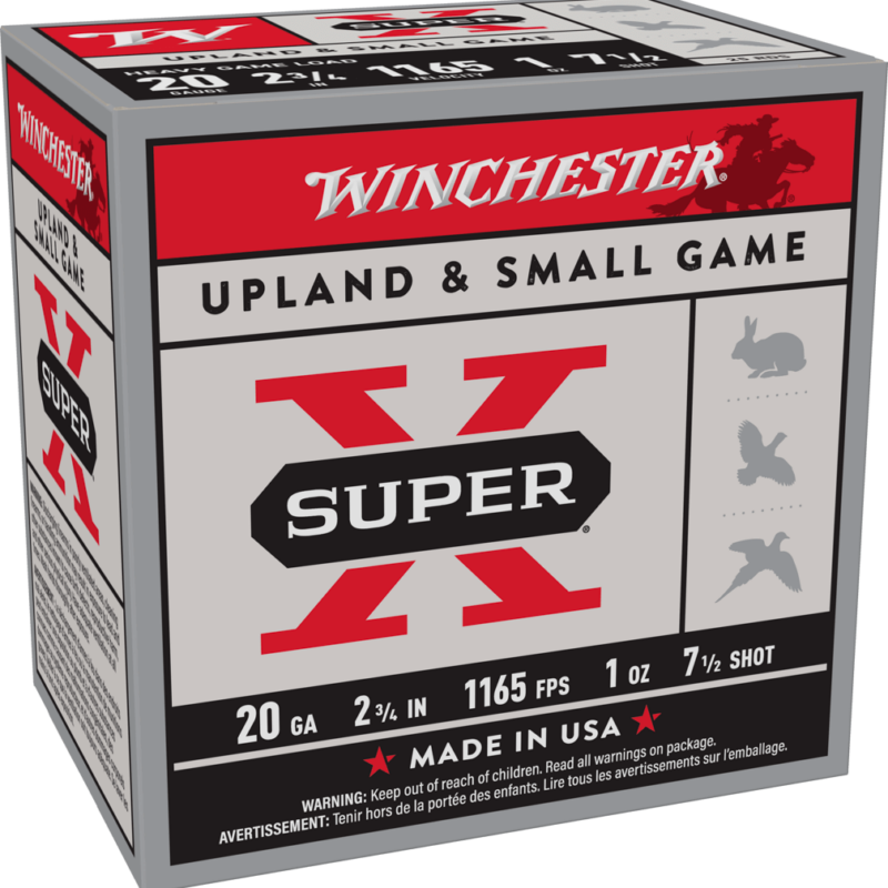 WINCHESTER SUPER X UPLAND HVY 20G 2-3/4" #7.5 1OZ 25RD BX 250RD CS