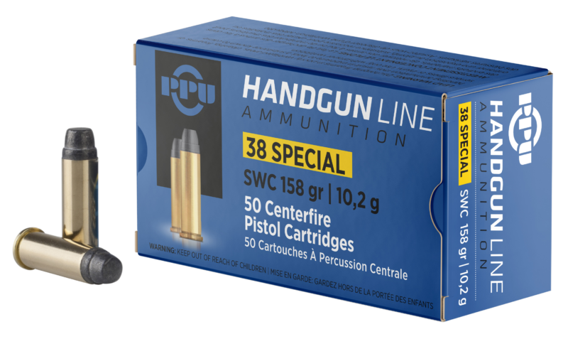 PPU .38 SPECIAL SW 158GR 50RD BOX 10 BOXES PER CASE