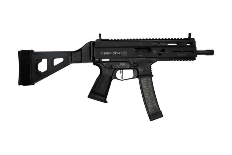 GRAND POWER STRIBOG SP9A3 9MM SUB BLK PSTL W/SBT BRC 8" THRD BRL 3-30RD