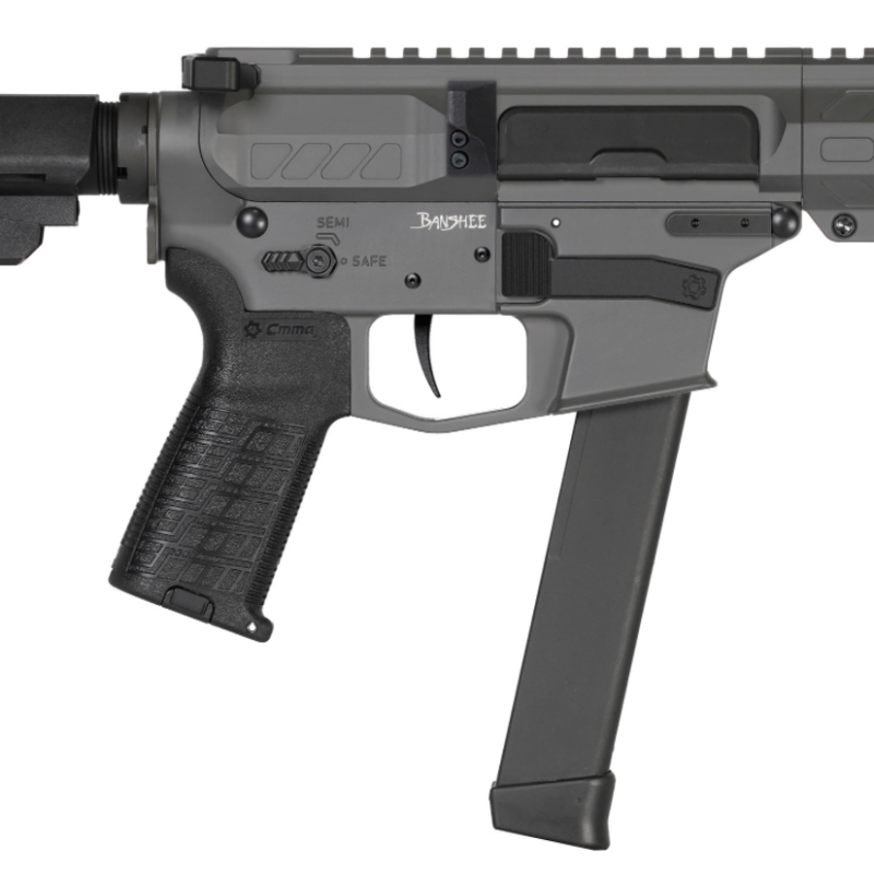 CMMG PISTOL, BANSHEE, MKGS, 9MM, 5", TUNGSTEN W/ADJ RIP BRACE