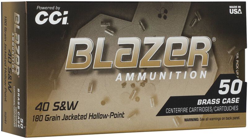 CCI 40 S&W 180GR BLAZER BRASS JHP 50 RD/BX 10 BX/CS