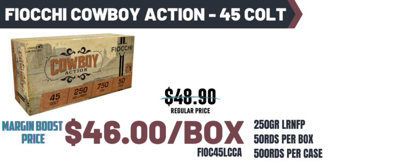FIOCCHI 45 COLT 250GR LRNFP 50RD BX 500RD CASE