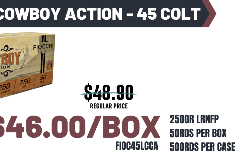 FIOCCHI 45 COLT 250GR LRNFP 50RD BX 500RD CASE