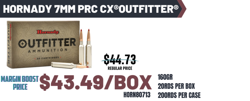 HORNADY CX OUTFITTER 7MM PRC 160G 20RD BX 200RD CASE