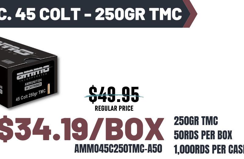 AMMO INC 45COLT 250G TMC 50RD BX/ 1000RD CASE