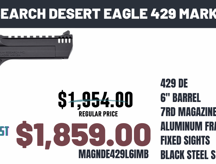 MAGN RSRCH DE 429 MARK XIX 6"BLK ALUM FRM & BLK SLD