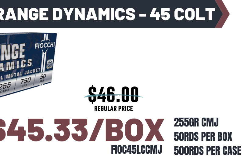 FIOCCHI 45 COLT 255G CMJ 50RD BX 500RD CASE