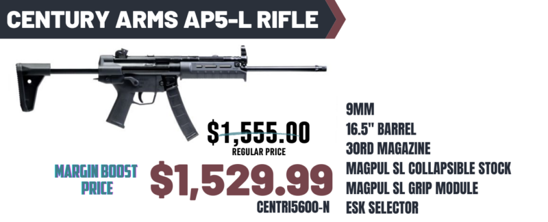 CENTURY AP5-L 9MM RIFLE 16.5" MAGPUL STOCK 1-32RD