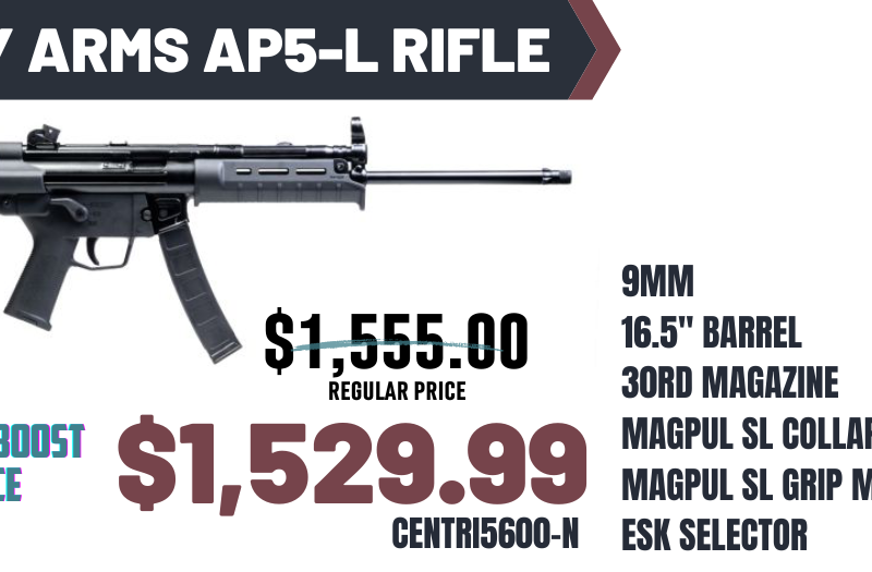 CENTURY AP5-L 9MM RIFLE 16.5" MAGPUL STOCK 1-32RD