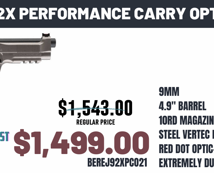 BERETTA 92X PERFORMANCE CARRY OPTIC 9MM 4.9" 2-15RD