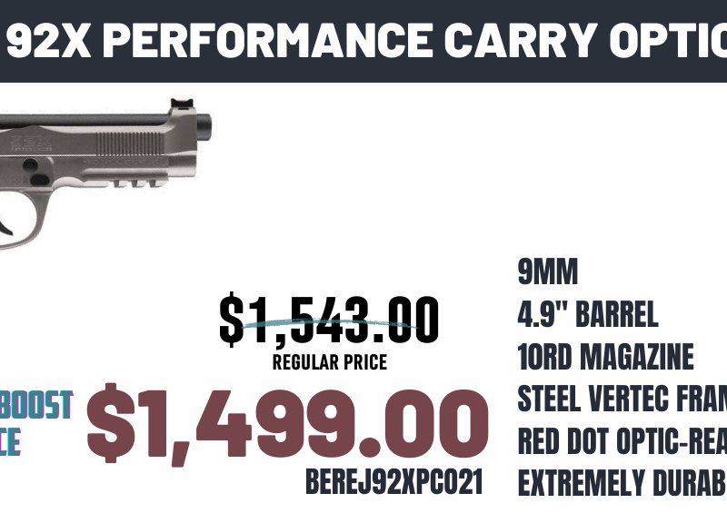 BERETTA 92X PERFORMANCE CARRY OPTIC 9MM 4.9" 2-15RD