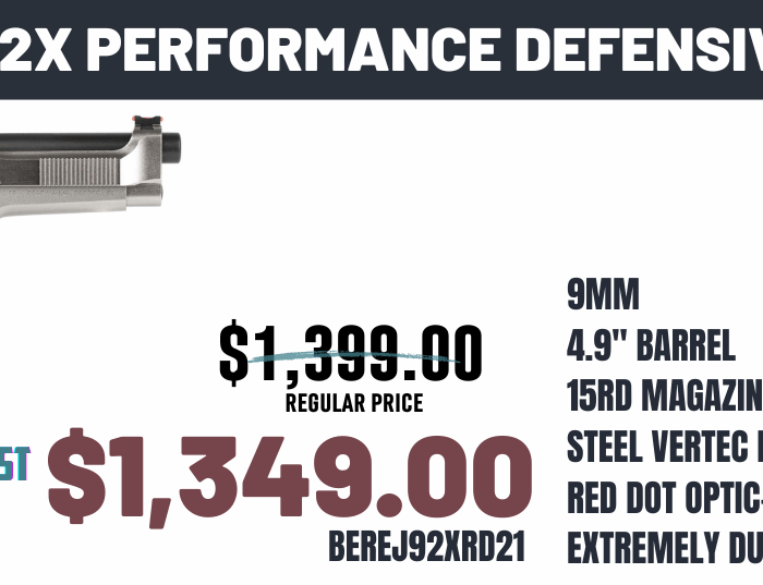 BERETTA 92X PERFORMANCE DEF 9MM 4.90" 2-15RD