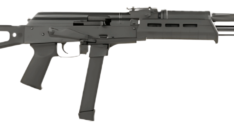 CENTURY ARMS WASR MC10 9MM RIFLE 17.5" BLACK, TRIANGLE STOCK, 1-33RD GLOCK MAG