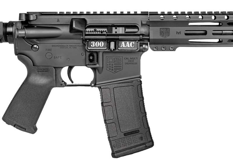 DIAMONDBACK DB15 300 BLACKOUT BLACK 10" PISTOL W/ 9" PC M-LOK RAIL, SBA3 BRACE 30RD