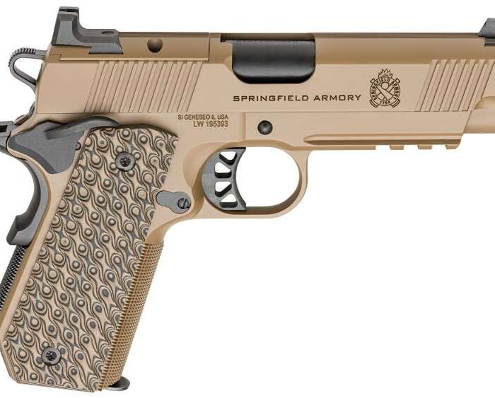 SPRINGFIELD ARMORY TRP AOS 1911 FDE 4.25" 45ACP W/ CARRY CUT & RAIL 2-8RD
