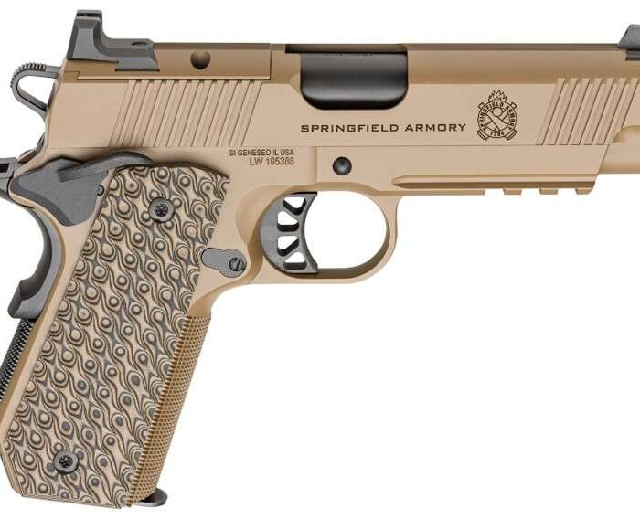 SPRINGFIELD ARMORY 1911 TRP AOS 9MM PISTOL 4.25" COYOTE CARRY CUT, RAIL, 3-9RD MAGS
